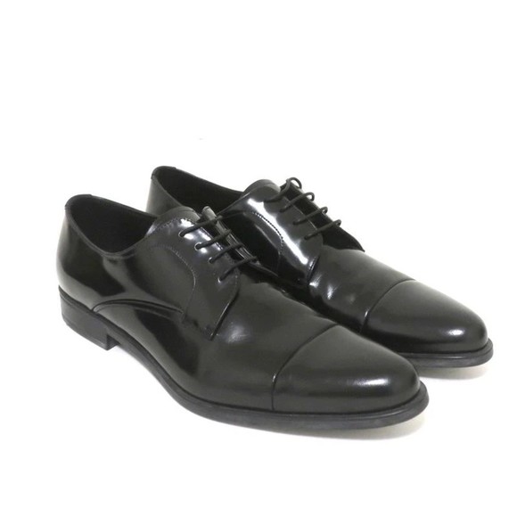 Prada Other - Prada Cap Toe Oxfords Black Spazzolato Leather Size 7.5 Lace-Up Loafers